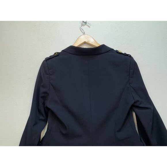 Calvin Klein Black Womens One Button Blazer Jacket Size 8 Black Zipper Pockets - Picture 11 of 12